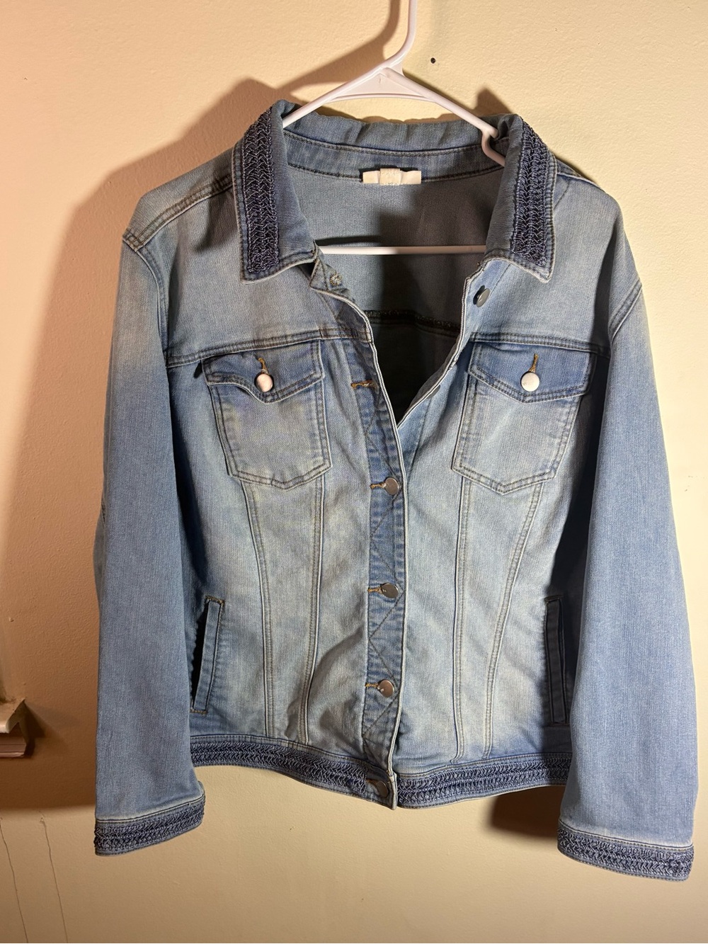 Westport Light Blue Denim Stretch Jacket with Trim 2X